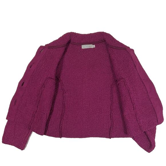 Willow Jacket Women Small Purple Pink Sweater Jeweled Buttons Blazer Cable Knit - Picture 5 of 9